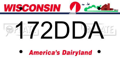 172DDA Wisconsin License Plate