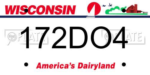 172DO4 Wisconsin License Plate