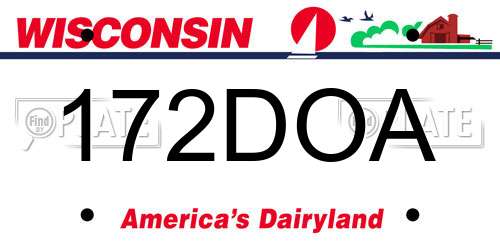 172DOA Wisconsin License Plate