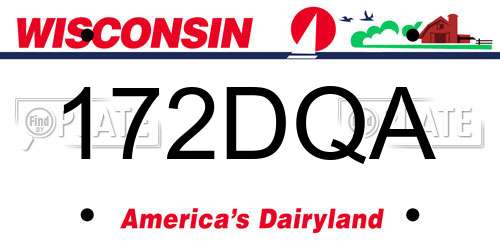 172DQA Wisconsin License Plate