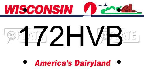 172HVB Wisconsin License Plate