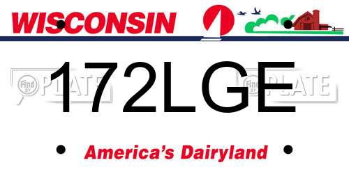 172LGE Wisconsin License Plate