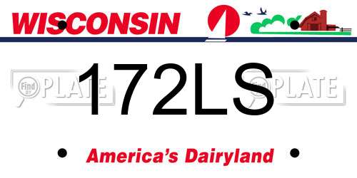 172LS Wisconsin License Plate