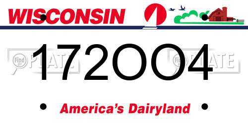 172OO4 Wisconsin License Plate