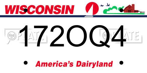 172OQ4 Wisconsin License Plate