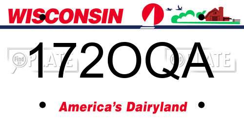 172OQA Wisconsin License Plate