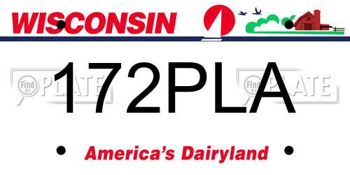 172PLA Wisconsin License Plate