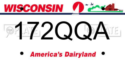 172QQA Wisconsin License Plate