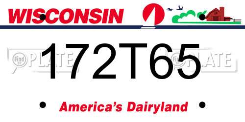 172T65 Wisconsin License Plate