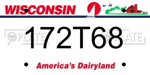 172T68 Wisconsin License Plate