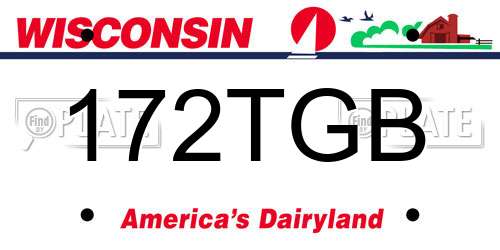 172TGB Wisconsin License Plate