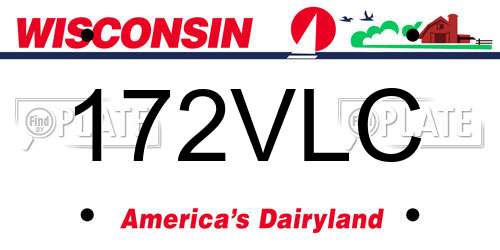 172VLC Wisconsin License Plate