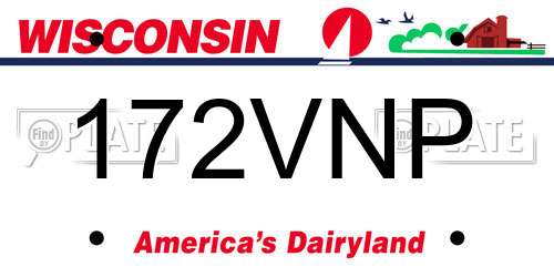 172VNP Wisconsin License Plate