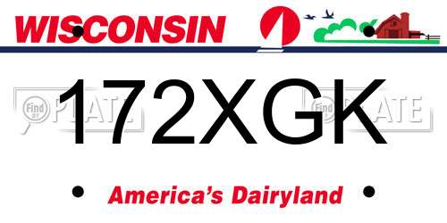 172XGK Wisconsin License Plate