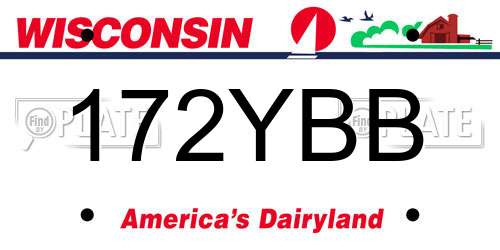 172YBB Wisconsin License Plate