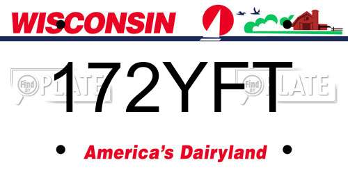 172YFT Wisconsin License Plate