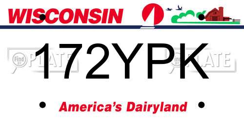 172YPK Wisconsin License Plate