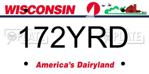 172YRD Wisconsin License Plate