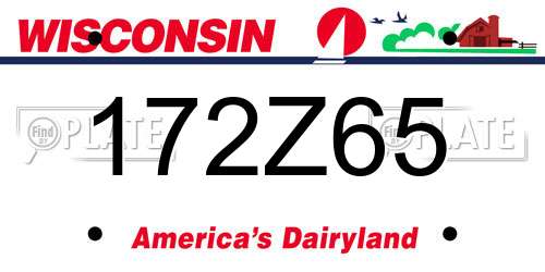172Z65 Wisconsin License Plate