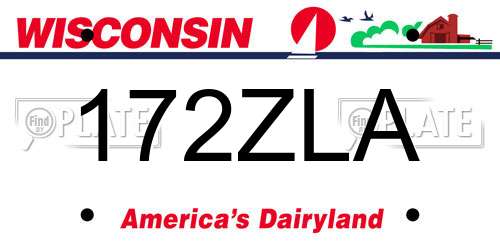 172ZLA Wisconsin License Plate