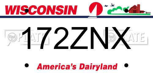 172ZNX Wisconsin License Plate