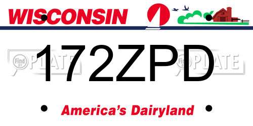 172ZPD Wisconsin License Plate