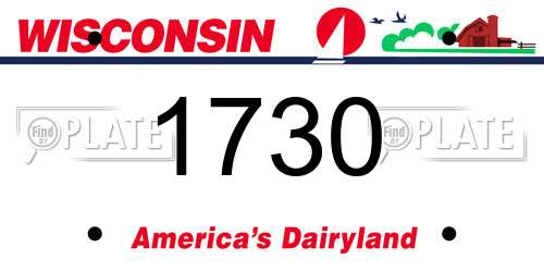 1730 Wisconsin License Plate