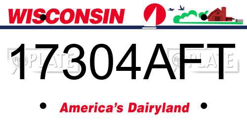17304AFT Wisconsin License Plate