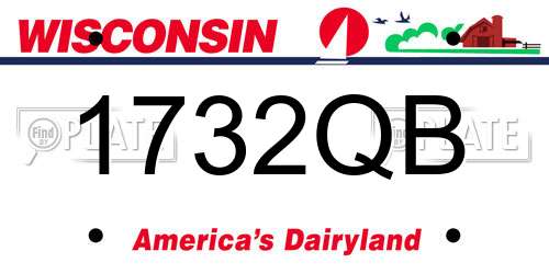 1732QB Wisconsin License Plate