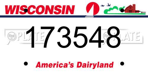 173548 Wisconsin License Plate