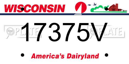 17375V Wisconsin License Plate