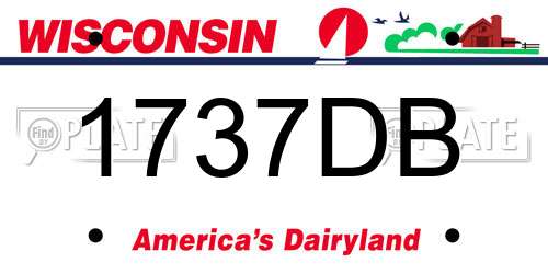 1737DB Wisconsin License Plate