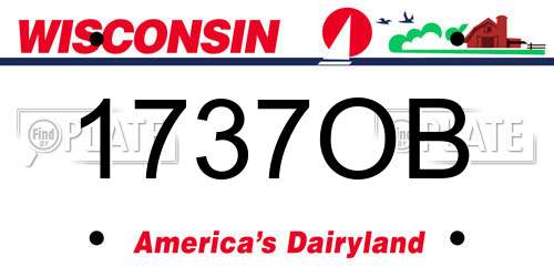 1737OB Wisconsin License Plate