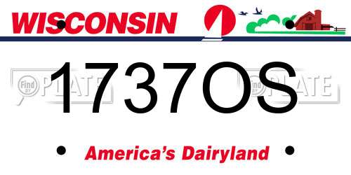 1737OS Wisconsin License Plate