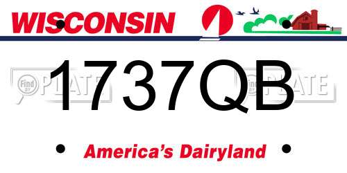 1737QB Wisconsin License Plate