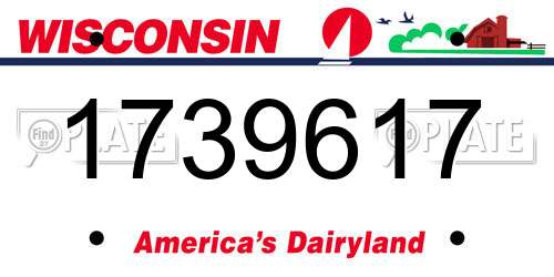 1739617 Wisconsin License Plate