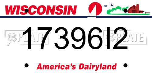 17396I2 Wisconsin License Plate
