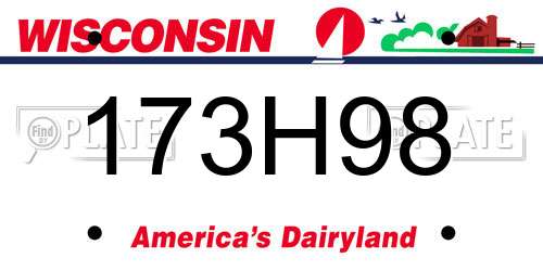 173H98 Wisconsin License Plate