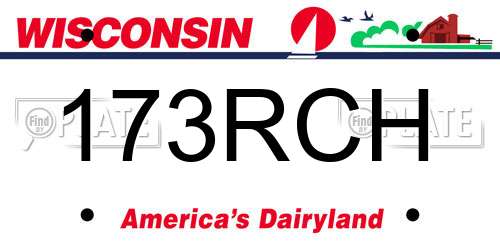 173RCH Wisconsin License Plate