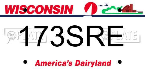 173SRE Wisconsin License Plate