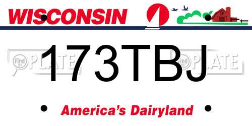 173TBJ Wisconsin License Plate