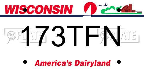 173TFN Wisconsin License Plate