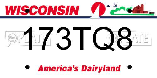 173TQ8 Wisconsin License Plate