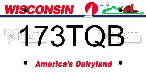 173TQB Wisconsin License Plate