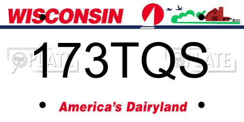 173TQS Wisconsin License Plate