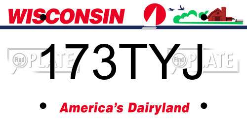 173TYJ Wisconsin License Plate
