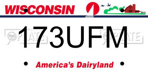 173UFM Wisconsin License Plate
