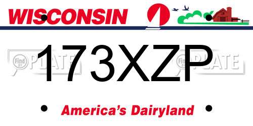 173XZP Wisconsin License Plate