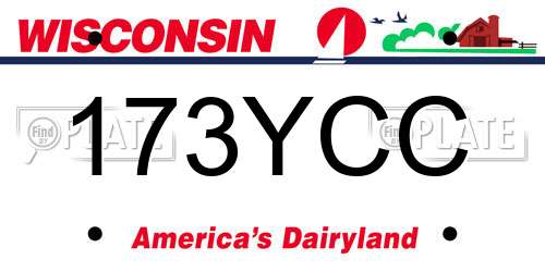 173YCC Wisconsin License Plate