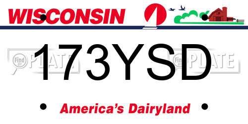 173YSD Wisconsin License Plate